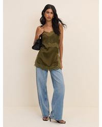 Nobody's Child - Lace Trim Satin Cami Top - Lyst