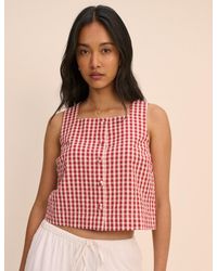 Nobody's Child - Gingham Button Front Top - Lyst