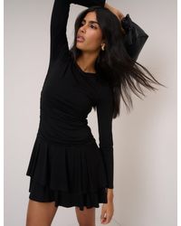 Nobody's Child - Long Sleeve Tiered Yuki Jersey Mini Dress - Lyst