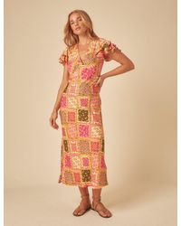 Nobody's Child - Patchwork Print Layla Midi Dress - Lyst