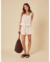 Nobody's Child - Linen-Blend Drawstring Shorts - Lyst