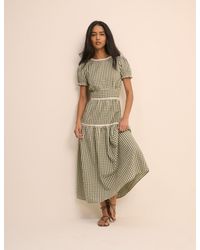 Nobody's Child - Gingham Lace Trim Dara Midi Dress - Lyst