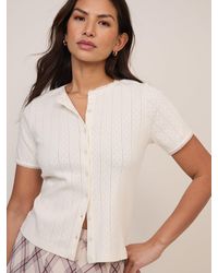 Nobody's Child - Pointelle Short Sleeve Top - Lyst