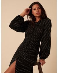 Nobody's Child - Polka Dot Balloon Sleeve Amara Midi Dress - Lyst