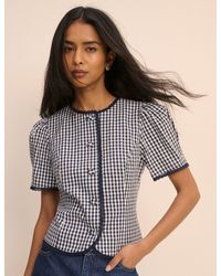 Nobody's Child - Gingham Puff Sleeve Top - Lyst
