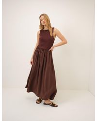 Nobody's Child - Slash Neck Knitted Bodice Dress - Lyst