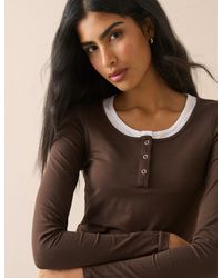 Nobody's Child - Double Layer Henley Top - Lyst