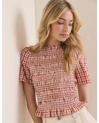 Nobody's Child - And Gingham Shirred Top - Lyst