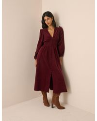 Nobody's Child - Cord Shirred Waist Riley Midi Dress - Lyst