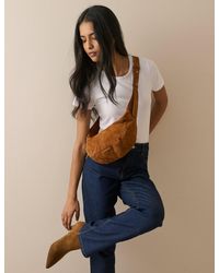 Nobody's Child - Tan Suede Crescent Crossbody Bag - Lyst