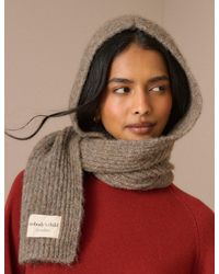 Nobody's Child - Taupe Ribbed Hooded Scarf - Lyst
