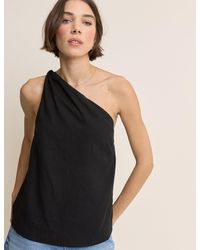 Nobody's Child - Linen-Blend One Shoulder Twisted Top - Lyst