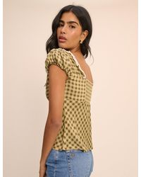 Nobody's Child - Gingham Puff Sleeve Dione Top - Lyst