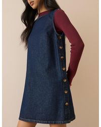 Nobody's Child - Dark Denim Izzie Pinafore Mini Dress - Lyst
