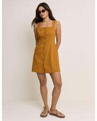 Nobody's Child - Mustard Square Neck Rosie Mini Dress - Lyst