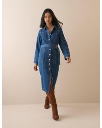 Nobody's Child - Mid Wash Denim Noah Shirt Dress - Lyst