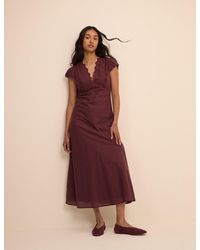 Nobody's Child - Burgundy Lace Trim Susie Midi Dress - Lyst