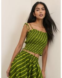 Nobody's Child - Striped Shirred Remi Top - Lyst