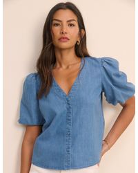Nobody's Child - Mid Wash Denim Brooke Blouse - Lyst