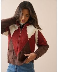 Nobody's Child - And Harlequin Check Knitted Jacket - Lyst