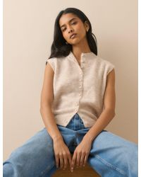 Nobody's Child - Oatmeal Ribbed Hem Knitted Vest - Lyst