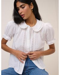 Nobody's Child - Broderie Anglaise Peter Pan Collar Blouse - Lyst