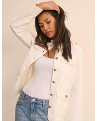 Nobody's Child - Ecru Denim Military Jacket - Lyst