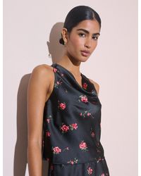 Nobody's Child - And Floral Cowl Neck Satin Top - Lyst