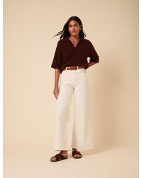 Nobody's Child - Burgundy Open Collar Polo Knitted T-Shirt - Lyst