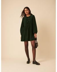 Nobody's Child - Embroidered Tie-Front Cord Eden Mini Dress - Lyst
