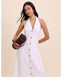 Nobody's Child - Linen-Blend Halterneck Midi Dress - Lyst