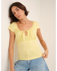 Nobody's Child - Broderie Milkmaid Jersey Top - Lyst