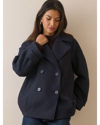Nobody's Child - Oversized Collar Wool-Blend Peacoat - Lyst