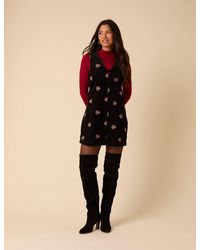 Nobody's Child - Nila Tie-Detail Cord Pinafore Mini Dress - Lyst