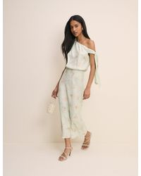 Nobody's Child - Mint Floral Kavita Satin Midi Dress - Lyst