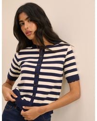 Nobody's Child - And Cream Stripe Short Sleeve Cardigan - Lyst