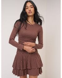 Nobody's Child - Polka Dot Long Sleeve Yuki Jersey Mini Dress - Lyst