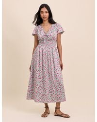 Nobody's Child - Floral Shirred Lisa Midi Dress - Lyst
