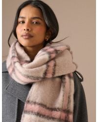 Nobody's Child - Cream And Check Blanket Scarf - Lyst