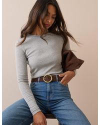 Nobody's Child - Marl Double Layer Trim Modal-Rich Top - Lyst