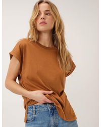 Nobody's Child - Camel Cap Sleeve T-Shirt - Lyst