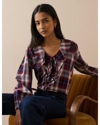 Nobody's Child - Check Ruffle Trim Top - Lyst