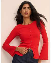 Nobody's Child - Ribbed Flared Sleeve Cardigan - Lyst
