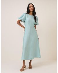 Nobody's Child - Puff Sleeve Zola Midi Dress - Lyst