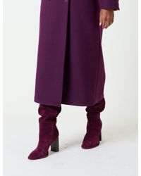 Nobody's Child - Burgundy Suede Thigh High Boots - Lyst
