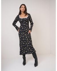 Nobody's Child - Floral Long Sleeve Naples Midi Dress - Lyst