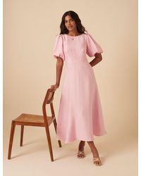 Nobody's Child - Baby Puff Sleeve Zola Midi Dress - Lyst