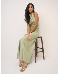 Nobody's Child - Sage Satin Column Devin Maxi Dress - Lyst