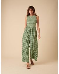 Nobody's Child - Gingham Shirred Ruth Jumpsuit - Lyst