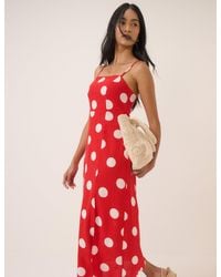 Nobody's Child - Polka Dot Linen-Blend Maddy Midi Dress - Lyst